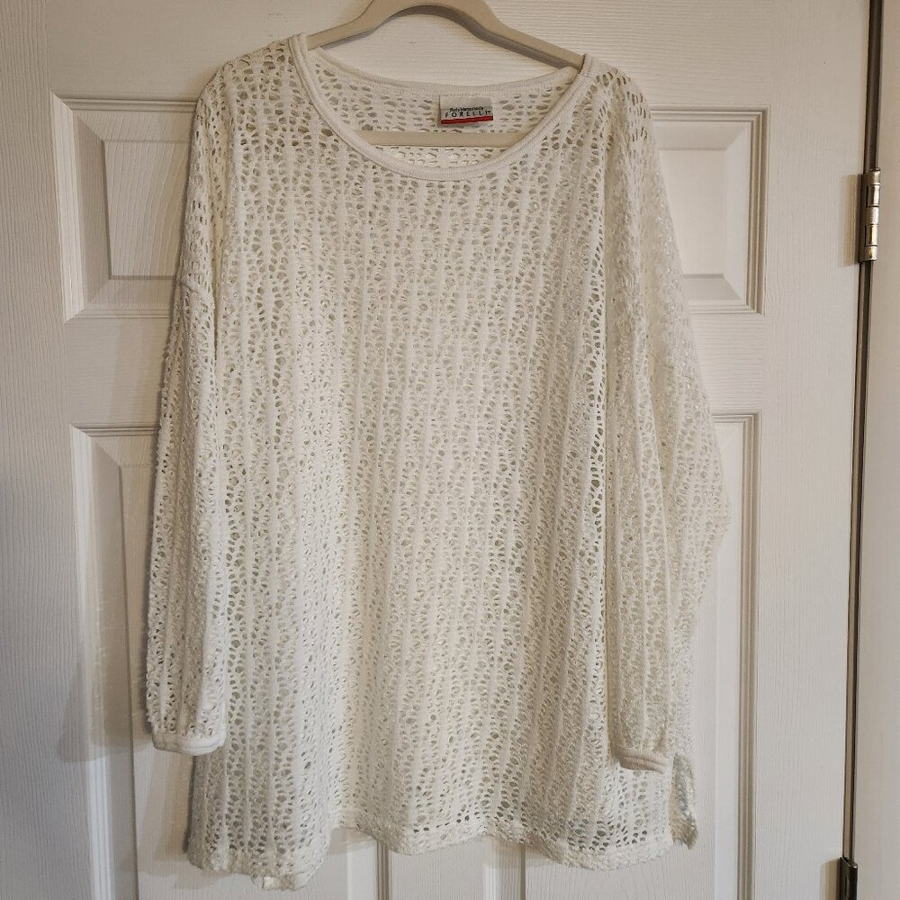Forelli White Fishnet Blouse